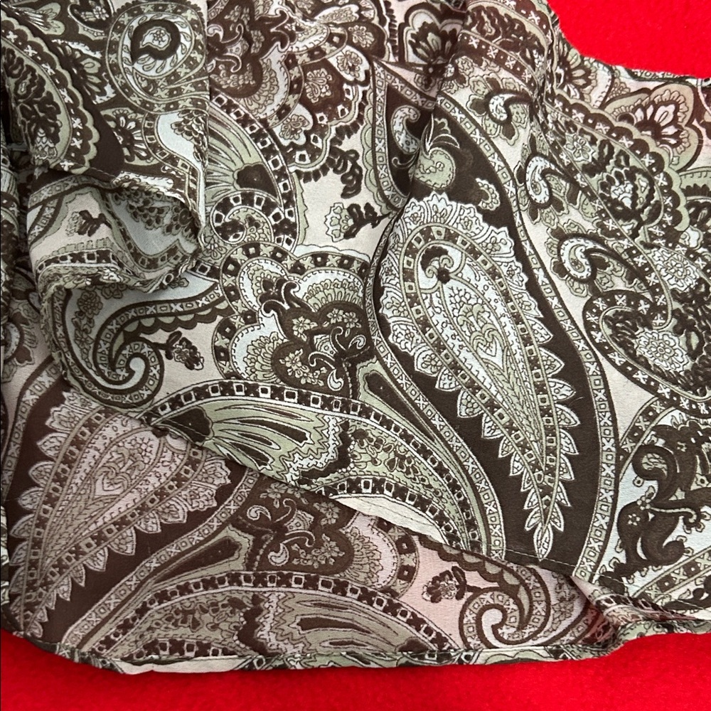 Brown and Cream Paisley Scarf